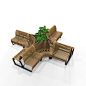 Public bench / contemporary / wooden / with backrest - NOVA C BACK - Green Furniture Concept