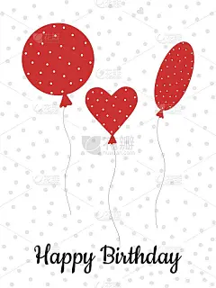 红色的圆点球。冬季生日贺卡。图案的时尚印花杯，纺织品，服装，滑翔机。矢量插图。