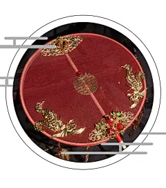 晚吟原创 古风长柄中式团扇新娘结婚礼出嫁手捧喜扇手工婚扇-淘宝网