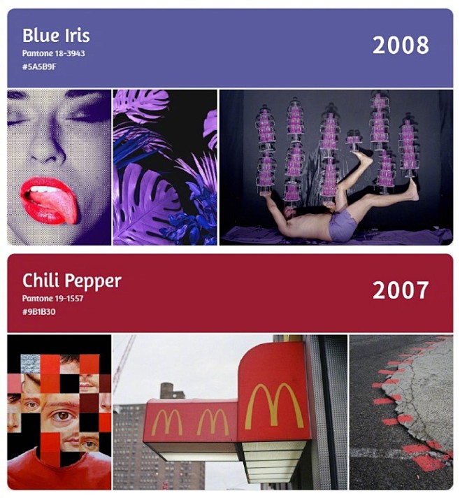 2003-2020年的年度流行色和应用，...