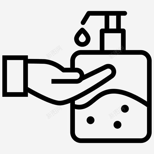 液体皂液器泡沫分配器洗手液图标 院线 i...