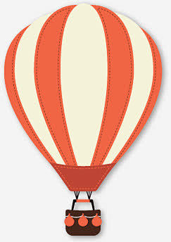 热气球卡通飞翔热气球