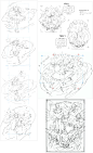 构图姿势卡牌人物角色设计pose-魔法未来2016一些初期设定、草稿及绘制过程_POSE·人物构图动态 _T20191030  _姿势 动态 人体参考