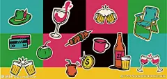 啤酒酒杯插画元素