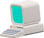 老式电脑 3D卡通图标 PNG免抠图