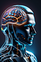 智慧电子科学芯片大脑数据科技元素模型图片