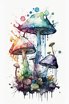 AI绘画_Prompts_Demos_mushrooms_Psychedelic_Art_Dark_Fantasy_Illustrationen_wal_615dad7b-6d7d-43ec-b98d-2441abb363e0_xpanx.com