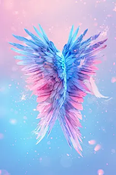 灵巧的天使之翼翅膀摄影图片