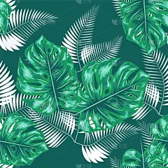 自然,动物手,抽象,四方连续纹样,夏天,春天,绿色,蓝色,纺织品,绘制
