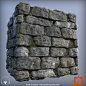 Procedural Stone Wall, Justin Superty : Stone wall material created entirely in substance designer. Stone size, pattern, age, and the plant life can all be adjusted.