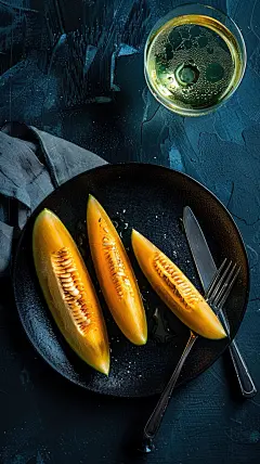 哈密瓜有机清新甘甜绿色美味可口水果夏季