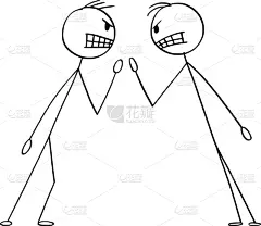 男商人,男人,生气,卡通,数字2,商务,经理,沟通,争论