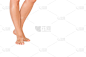 女人的腿和脚孤立在一个白色的背景