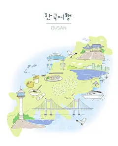 简约扁平 手绘地图 名胜古迹 风景插图插画设计AI ti246a4802
