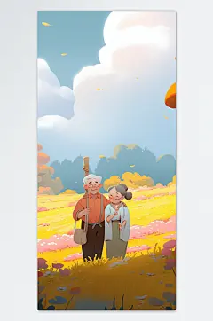 数字艺术敬老重阳节图片