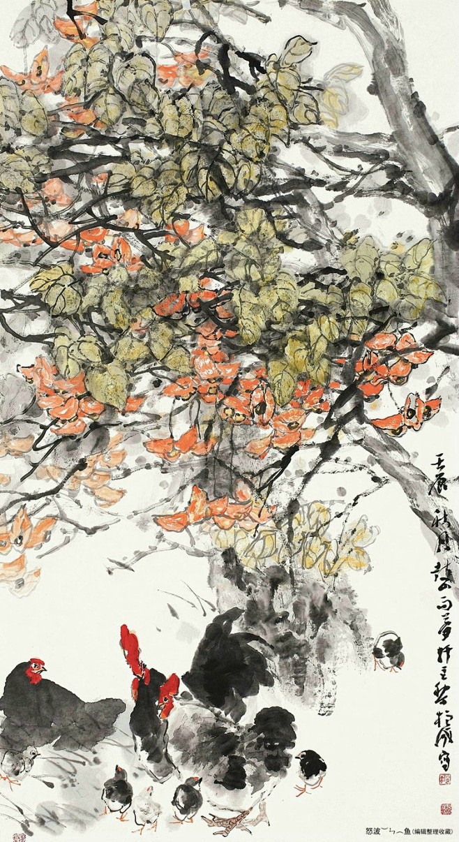 黎柱成花鸟作品