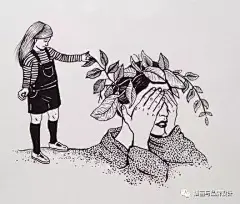 手绘丨每天画一幅黑白小画，脑洞大开，超爱这风格（二）