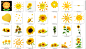 114款卡通手绘向日葵太阳花花朵花卉PNG免扣设计素材-淘宝网