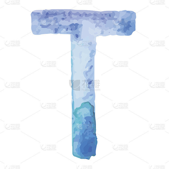 字母T彩色水彩水彩画字体类型手写手绘