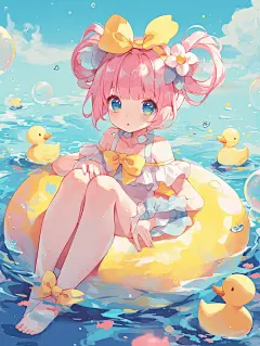 可爱萌妹【手绘素材】