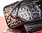 MUZA 黑色圆筒形手包 铆钉装饰羊皮手拿包 原创 设计 新款 2013 正品 代购  中國