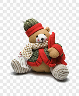 圣诞熊玩偶产品实物PNG图片➤来自 PN...