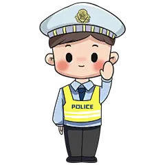花瓣素材_手绘-交通元素交警指挥手势贴纸9_48178454