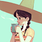 Coffee break! This was a study of the next witch illustration but I de