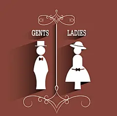 男女矢量厕所图标图片