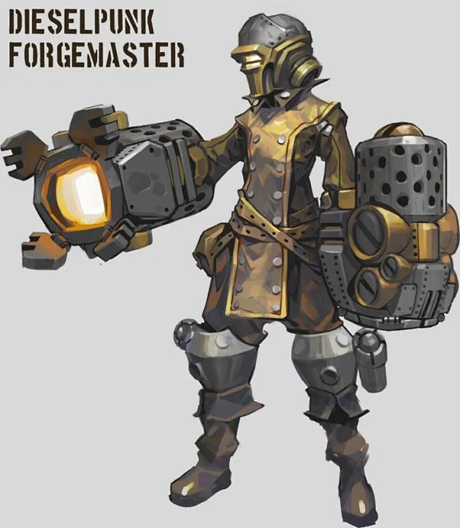 This may contain: a character from the video game deselpunk forgemaster ...