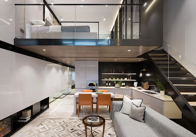 公寓 双层 Loft 配图-花瓣网