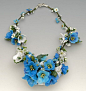 Necklace | Barbara Caraway. 'Himalayan Blue Poppies' Lampwork/glass@北坤人素材