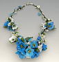  Necklace | Barbara Caraway. 'Himalayan Blue Poppies' Lampwork/glass@北坤人素材