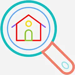 找房子租房概念房地产图标_88ICON https://88icon.com 找房子 租房概念 房地产 邻居 放大镜 居住 房屋搜索 家乡 gps 情况 房地产矢量线图标