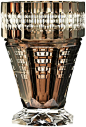 Val St Lambert - Vase 'Midas' - vase exceptionnel, cristal doublé fumé et taillé vers l'intérieur du vase. Vers 1925-1930.