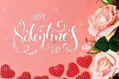 情人节。以珊瑚为背景的贺卡有选择性的重点。水平的。