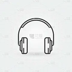 耳机,极简构图,图标,线条,分离着色,传媒,概念,直的,技术