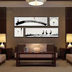 佛语禅心 新中式禅意装饰画水墨画手绘 油画客厅玄关茶室创意挂画-淘宝网