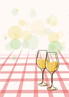 手绘卡通餐桌布酒杯矢量背景 设计图片 免费下载 页面网页 平面电商 创意素材