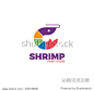 Shrimp logo, sea paint colors logo