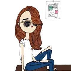 kapi复古女孩 简约系列 头像 线描 壁纸 酷酷@北坤人素材