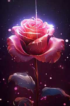 AI数字艺术情人节玫瑰花卉花朵植物插画