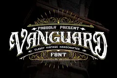 古典复古手工制作英文书法艺术贺卡品牌材料名片报价单设计字体 Vanguard Classy Vintage Handcrafted