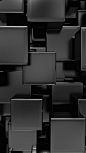 Shiny Black Squares Abstract Wallpaper