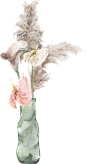 水彩清新花卉植物LOGO图标婚礼海报装饰透明免抠PNG图案装饰素材 (1)