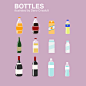 12款卡通瓶子设计矢量素材，素材格式：AI，素材关键词：玻璃瓶,瓶子,塑料瓶