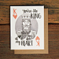 This playing card King was hand-drawn just for the king of your heart! Great for Valentines Day, your anniversary or just because! Printed locally in the: 