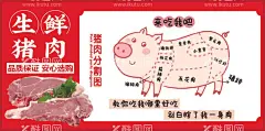 生鲜猪肉宣传海报猪肉分割图  - 源文件下载【酷图网】新鲜猪肉,猪肉店海报,生鲜店海报,灯箱,超市猪肉,生鲜,猪肉,蔬菜,水果,超市,商场