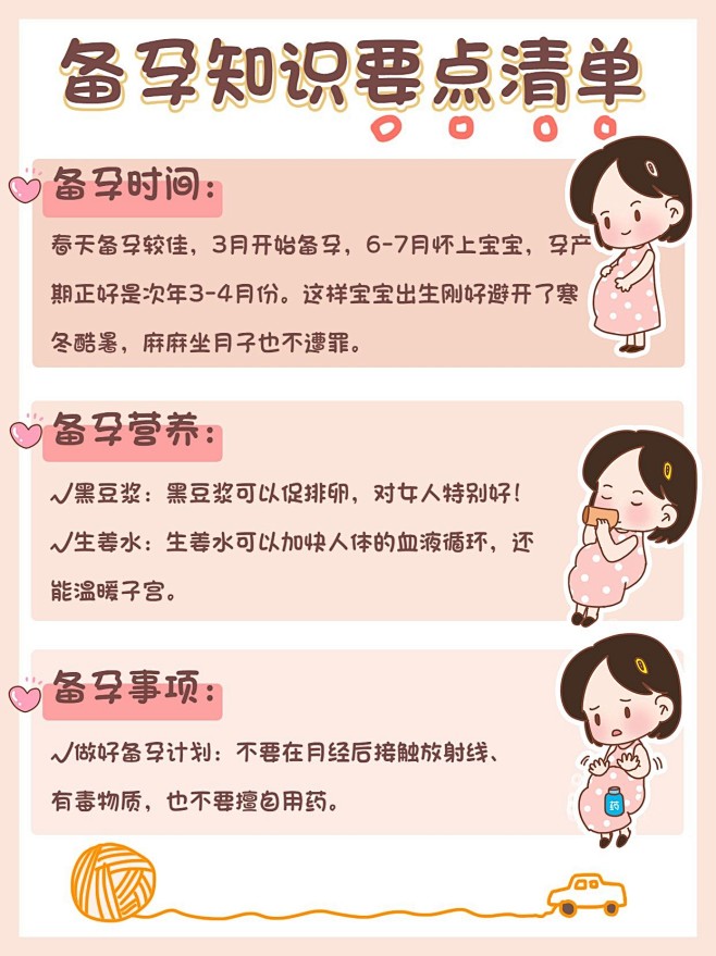 可爱创意手绘风母婴备孕知识攻略指南小红书...