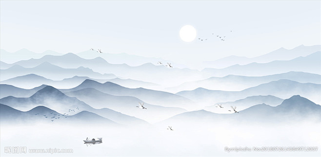 山水画 水墨画 中国风山水画 现代水墨画...